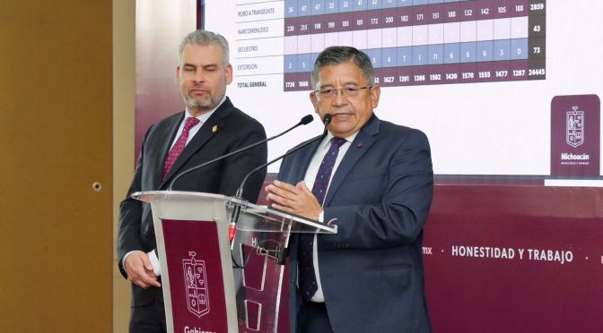 Michoacán con tendencia a la baja en homicidio doloso, séptimo lugar nacional: SSP