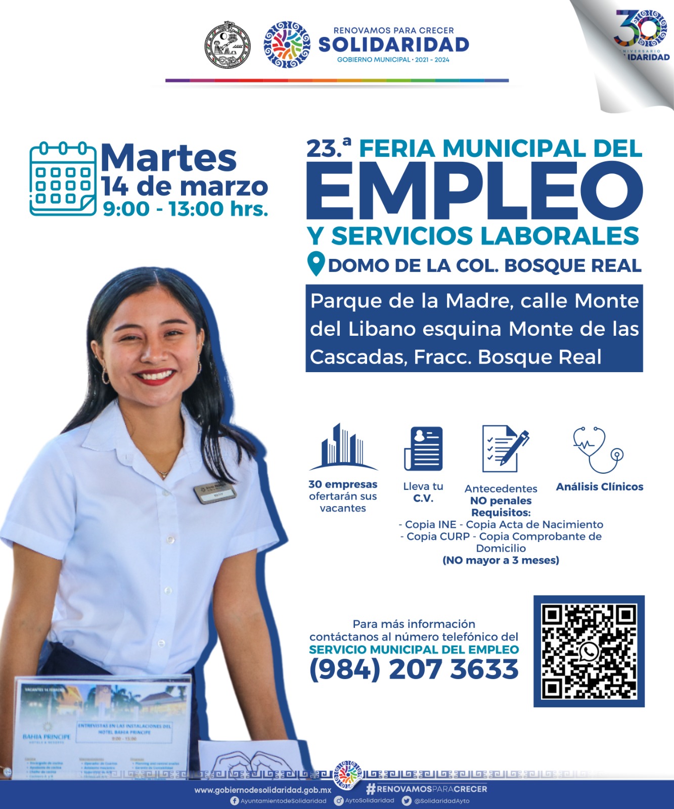 Realizará gobierno municipal 23ª feria de trabajo en Bosque Real – H. Ayuntamiento de Solidaridad