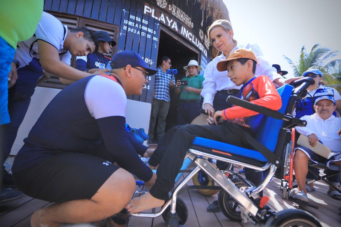Lili Campos inauguró la playa inclusiva de Punta Esmeralda – H. Ayuntamiento de Solidaridad