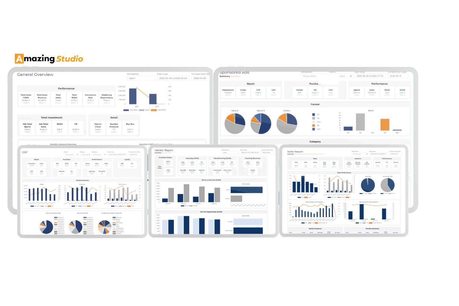 La herramienta de reporting, Amazing Studio, integra los resultados de campañas con los datos principales de retail de la cuenta de Amazon